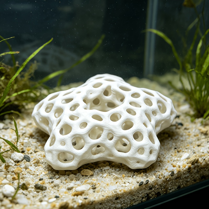 Planted Aquarium Without Fish - 中空五芒星型水槽飾り 3Dプリント製 ウォーターシュリンプ繁殖用洞窟 装飾品 水景デコレーション 水草水槽用