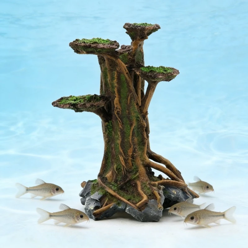 Aquarium Plant Roots - 人工モスツリー流木水槽飾り樹脂モスツリー水生植物レイジーアクアスケープ流木ブラジル産木根
