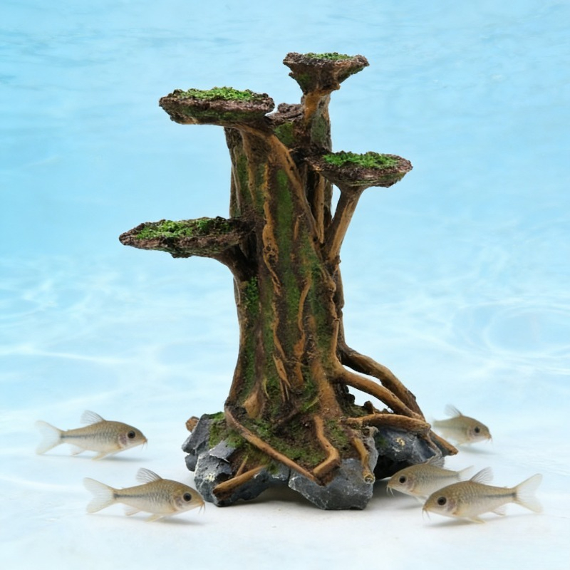 Aquarium Plant Roots - 人工苔の木流木水槽装飾樹脂製苔の木水生植物レイジーアクアスケープ流木ブラジル産木の根
