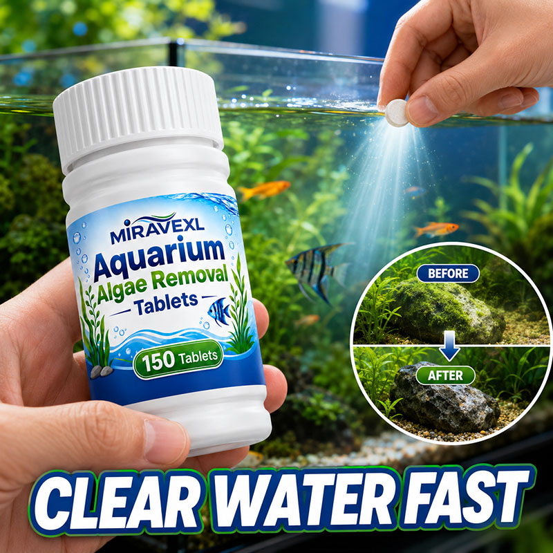 Planted Aquarium Supplies - ミラベックスL 150 水槽藻類除去タブレット、安全な藻類抑制剤、淡水魚と水生植物のための迅速な緑水除去剤