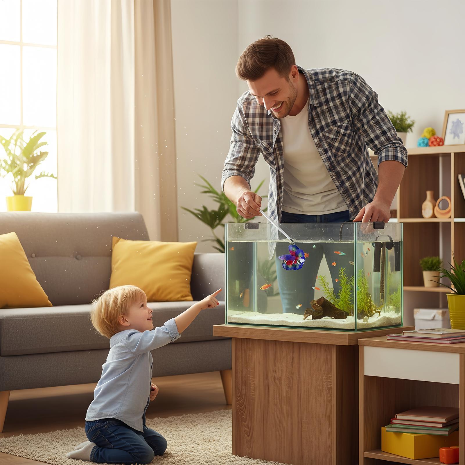 Planted Aquarium For Betta - ベタ用フィッシュトレーニングワンド インタラクティブエンリッチメント リアルなアクリル製ベタ魚アクセサリー 水槽初心者・プロ向け