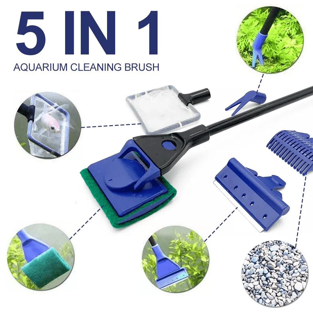 5in1水槽清掃ツール 植物フォーク スプーン ネット スポ - Aquarium Plant Gravel のレビューと価格