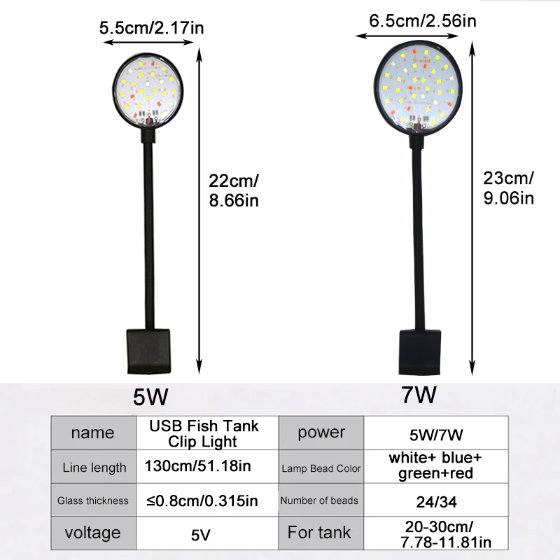 USB水槽LEDランプ水槽ライト装飾水生植物複数モード調光可 - Led Planted Tank Light のレビューと価格