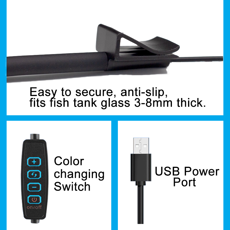 USB水槽LEDランプ水槽ライト装飾水生植物複数モード調光可 - Led Planted Tank Light のレビューと価格