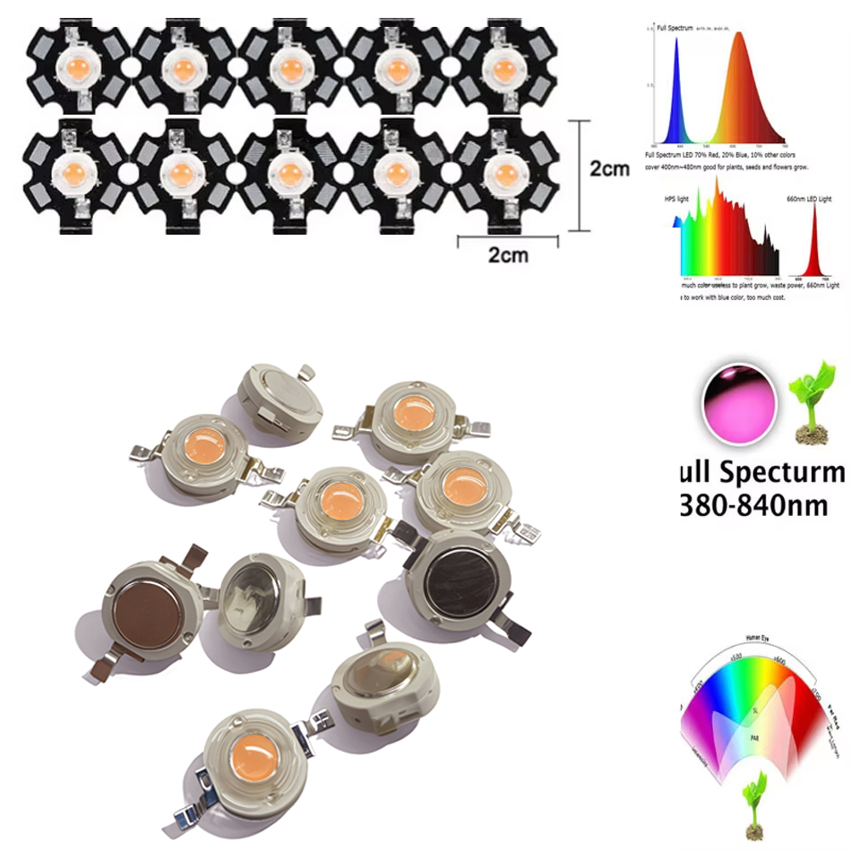 1W 3W 5W LEDランプビーズ グローライトチップ C - Aquarium Planted Seeds のレビューと価格