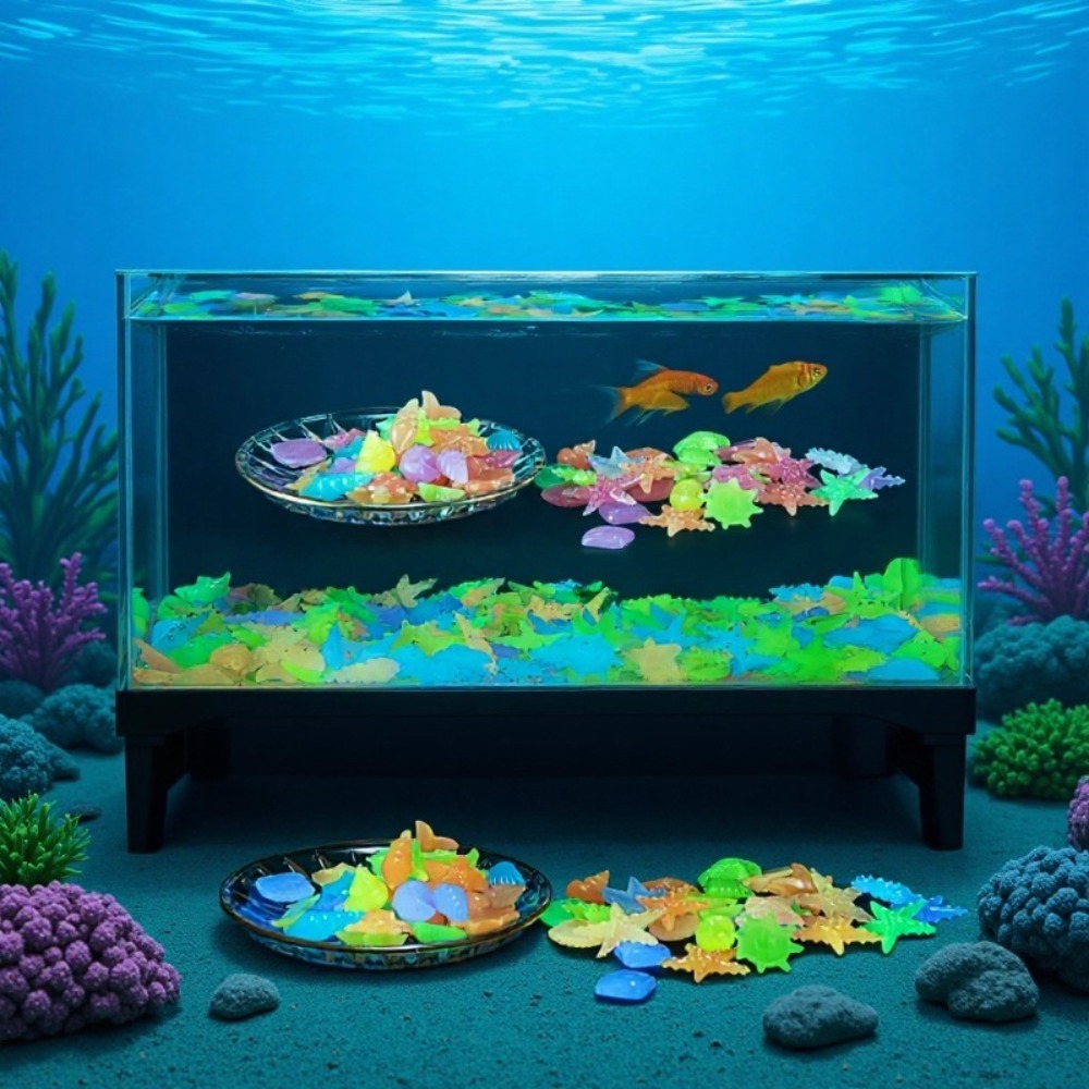光る発光海洋石、蛍光貝殻、カラフルなヒトデ、水槽の景観装飾用 - Planted Aquarium Supplies のレビューと価格