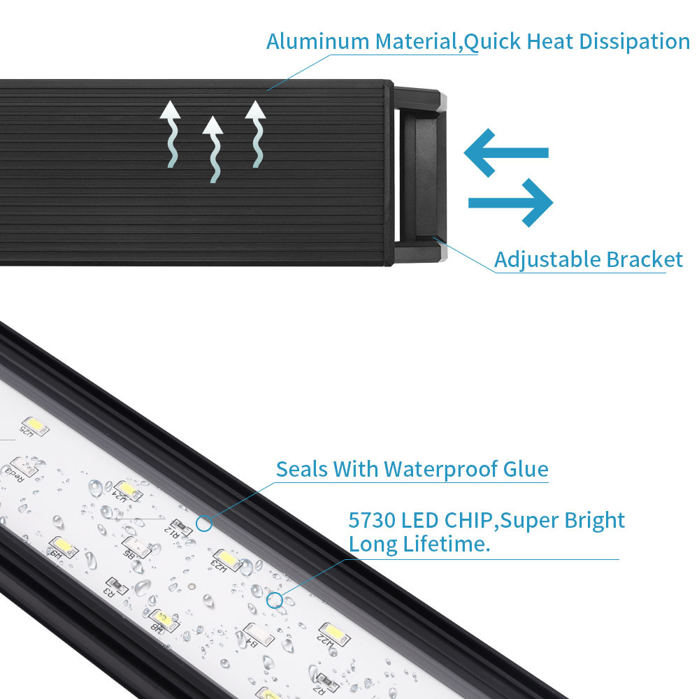 水槽ブラケットライトの明るさ調整可能、水槽ライトの照明効果、 - Aquarium Plant Grow Light のレビューと価格