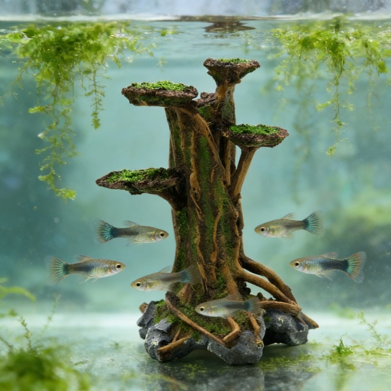 人工苔の木流木水槽装飾樹脂製苔の木水生植物レイジーアクアスケ - Aquarium Plant Roots のレビューと価格