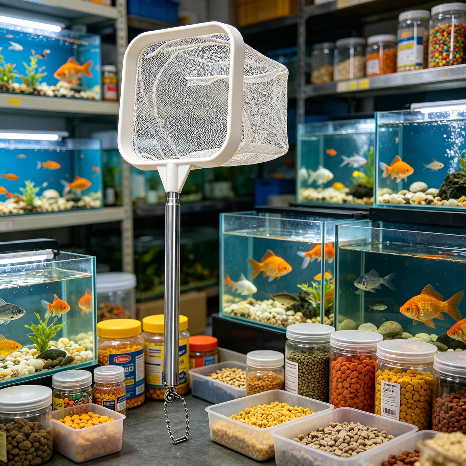 伸縮式ロングハンドルファインメッシュネット水槽魚スキマー池プ - Aquarium Plant Roots のレビューと価格