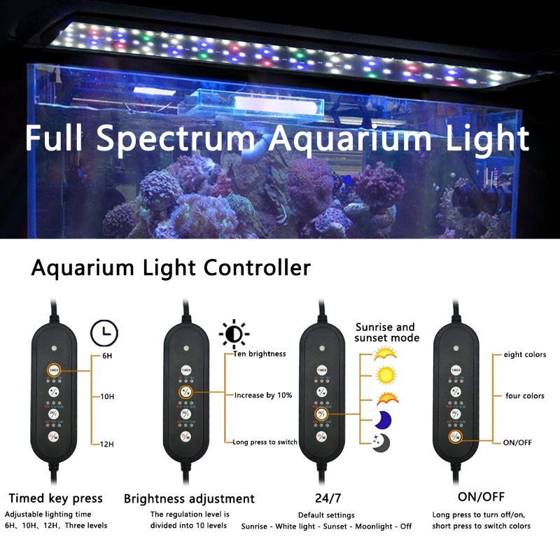 LED水槽ライト フルスペクトル 水草・サンゴ礁水槽用ランプ - Aquarium Plant Grow Light のレビューと価格