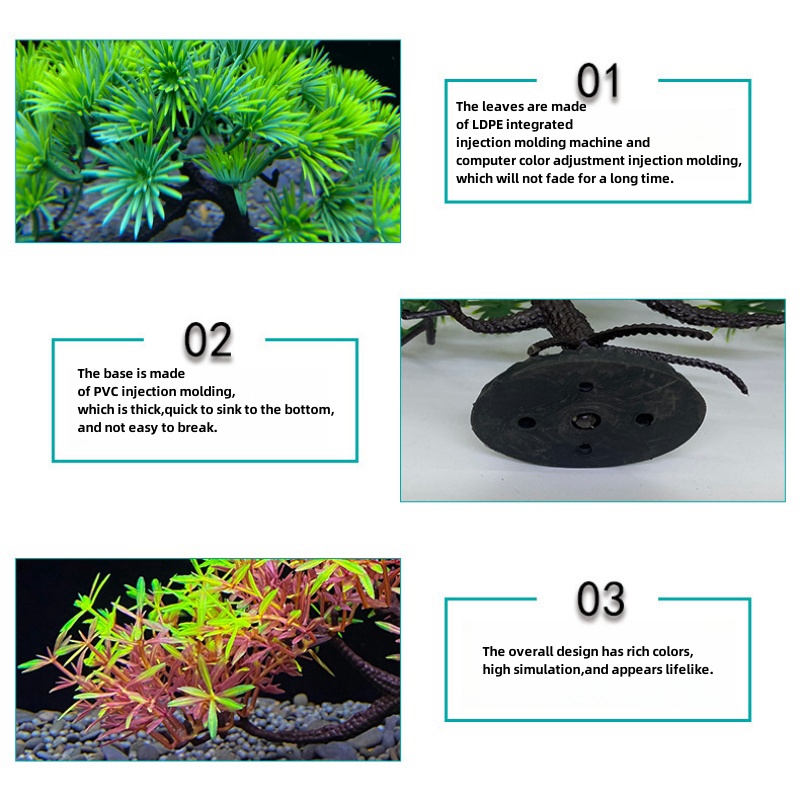 水槽用盆栽、植物、水槽装飾、人工植物、花飾り、ベータ金魚装飾 - Aquarium Planted Seeds のレビューと価格