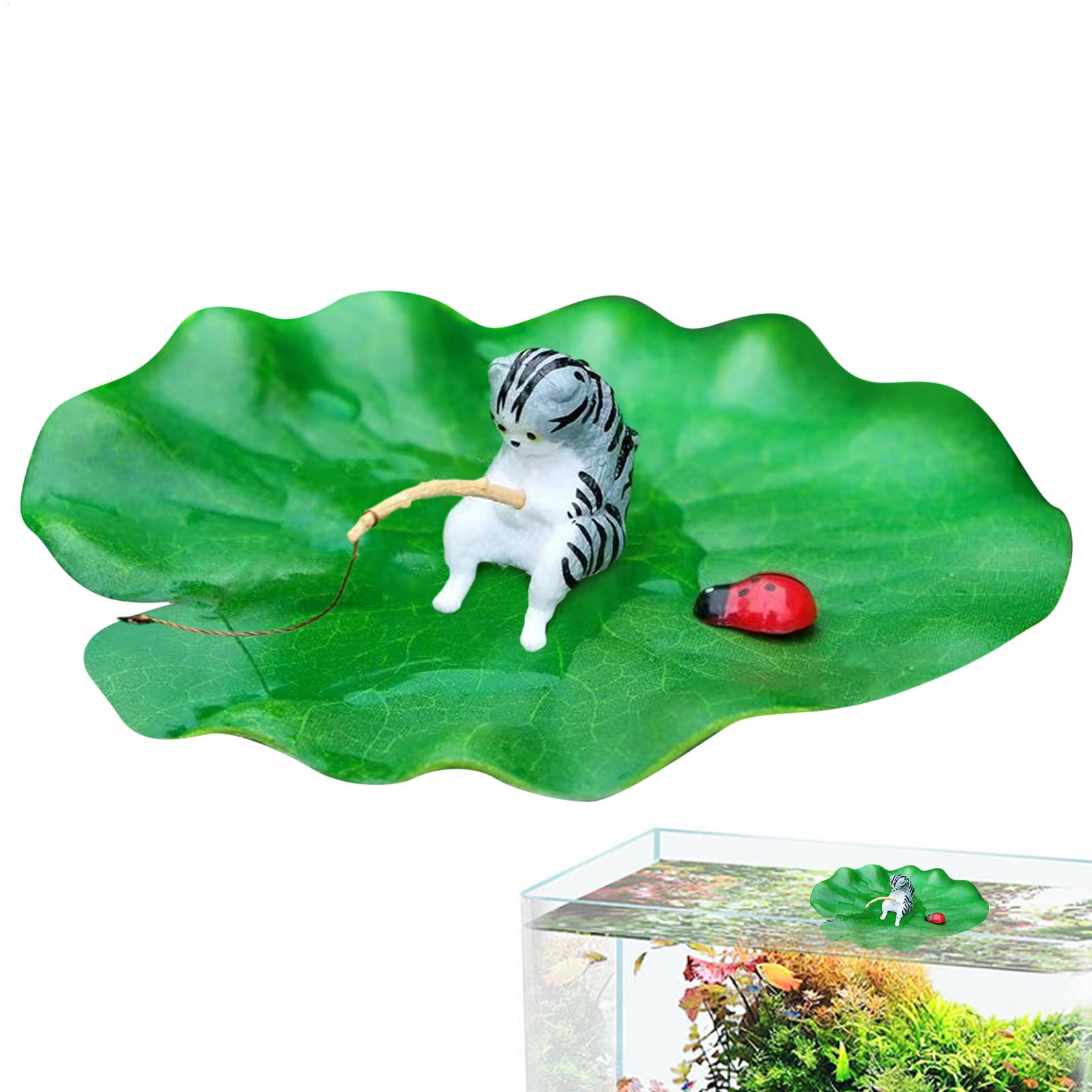 ミニフローティングキャットフィッシング蓮の葉水槽モデル装飾樹 - Aquarium Plant Roots のレビューと価格