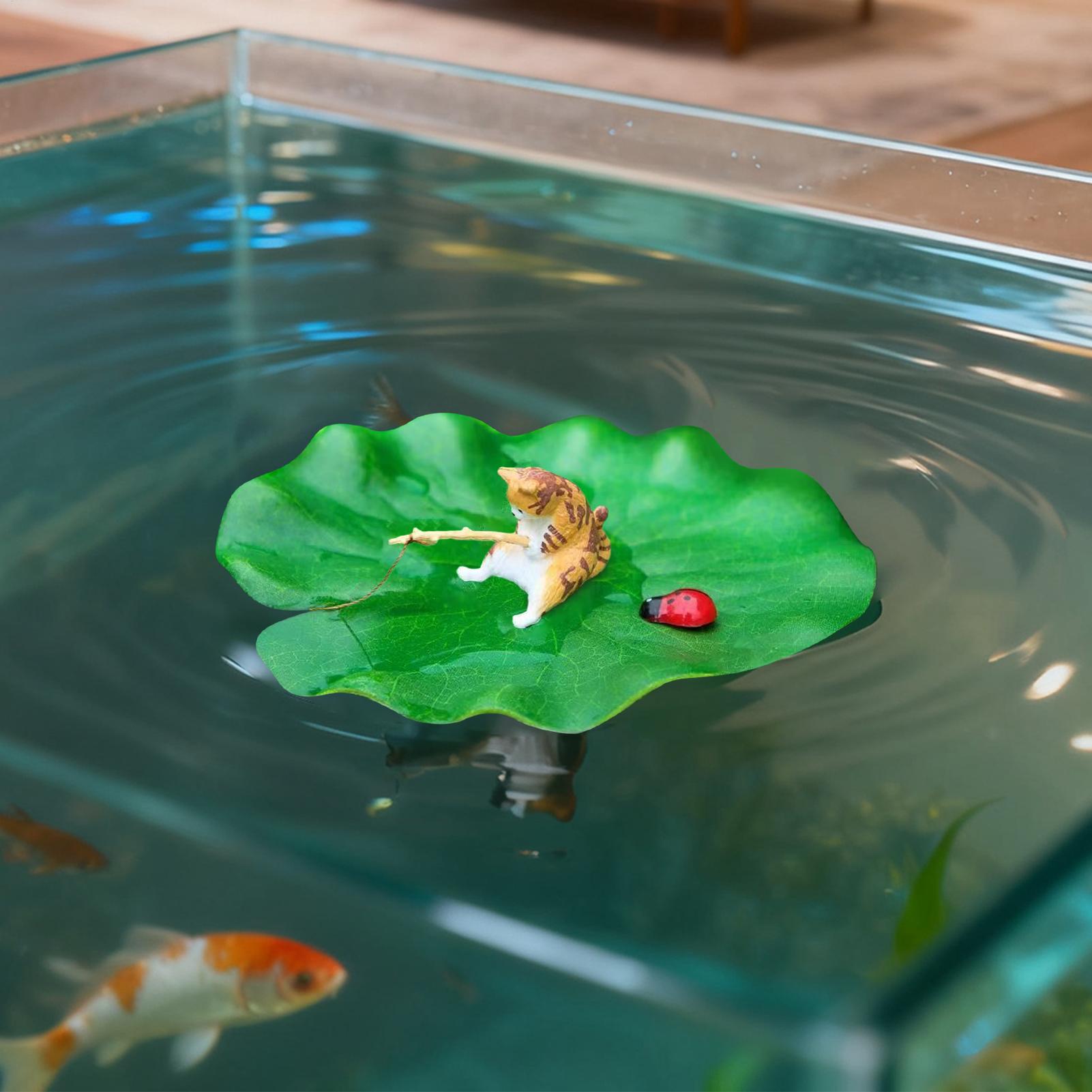 ミニフローティングキャットフィッシング蓮の葉水槽モデル装飾樹 - Aquarium Plant Roots のレビューと価格