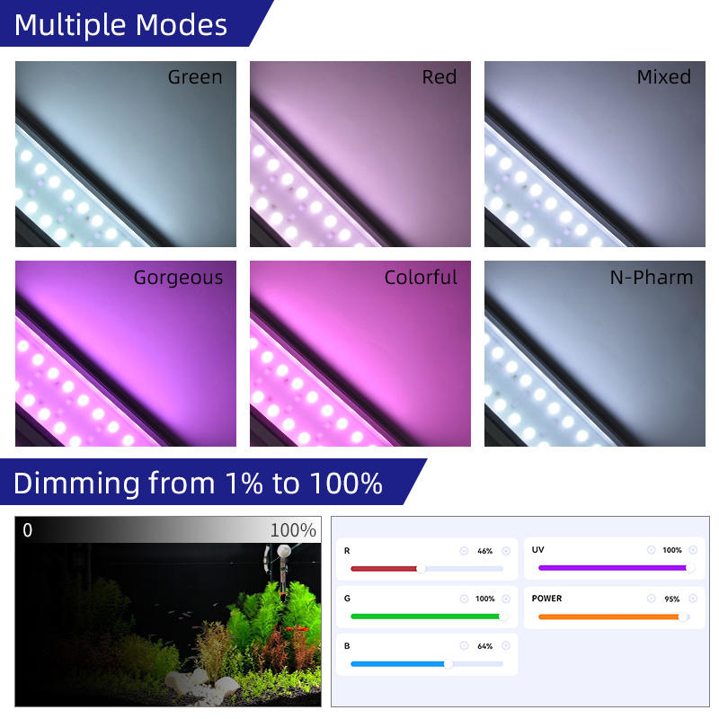 ウィークアクアMシリーズRGB+UV水草ランプBluetoo - Aquarium Plant Grow Light のレビューと価格